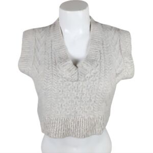 Babaton Emporia Merino Wool Sweater Vest VNeck Cream Academia Size Snall